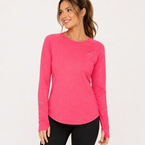 Nike Dri-FIT Miler Running Long Sleeve Shirt Pink Women's XL 519833-676